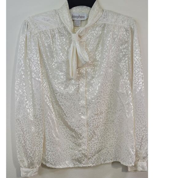 Vintage Josephine Blouse Womens Size 10 Dressy French Sleek Glamours Boho Top - Picture 1 of 8